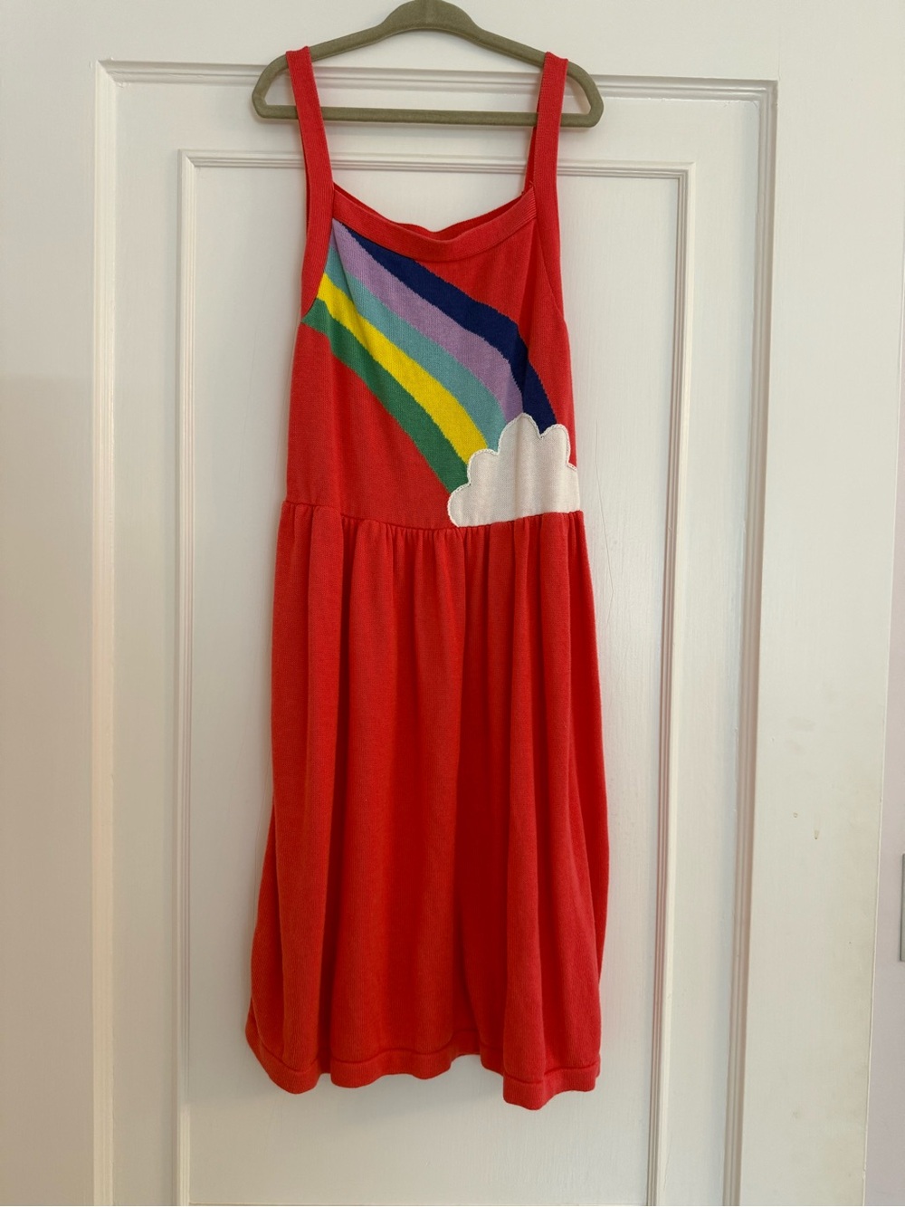 Kids Red Rainbow Cloud Sleeveless Dress
